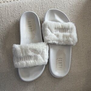 Puma Cream Furry Slides